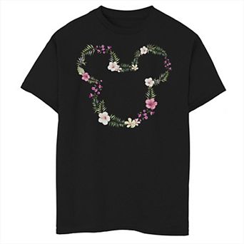 Disney's Mickey Mouse & Friends Boys 8-20 Mickey Floral Outline Graphic Tee