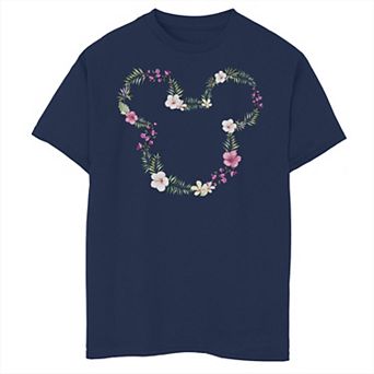 Disney's Mickey Mouse & Friends Boys 8-20 Mickey Floral Outline Graphic Tee