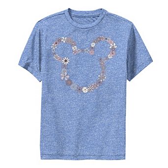 Disney's Mickey Mouse & Friends Boys 8-20 Mickey Floral Outline Performance Graphic Tee