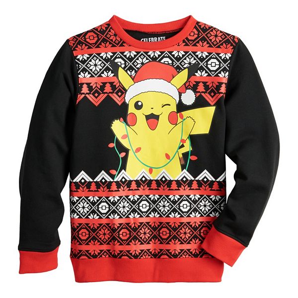 Pokemon Kids Ugly Christmas Crew Sweatshirt 