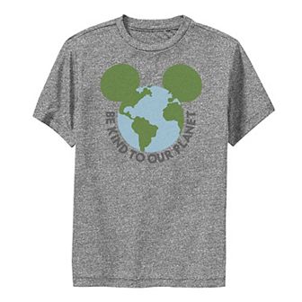 Disney's Mickey Mouse & Friends Boys 8-20 Mickey Be Kind To Our Planet Globe Performance Graphic Tee