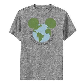 Disney's Mickey Mouse & Friends Boys 8-20 Mickey Be Kind To Our Planet Globe Performance Graphic Tee