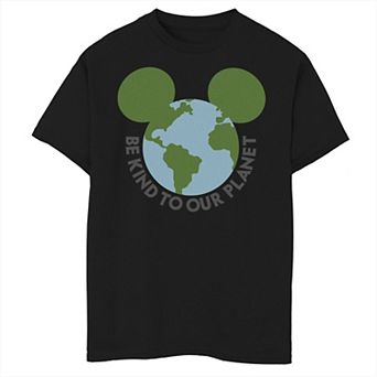 Disney's Mickey Mouse & Friends Boys 8-20 Mickey Be Kind To Our Planet Globe Graphic Tee