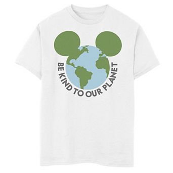 Disney's Mickey Mouse & Friends Boys 8-20 Mickey Be Kind To Our Planet Globe Graphic Tee