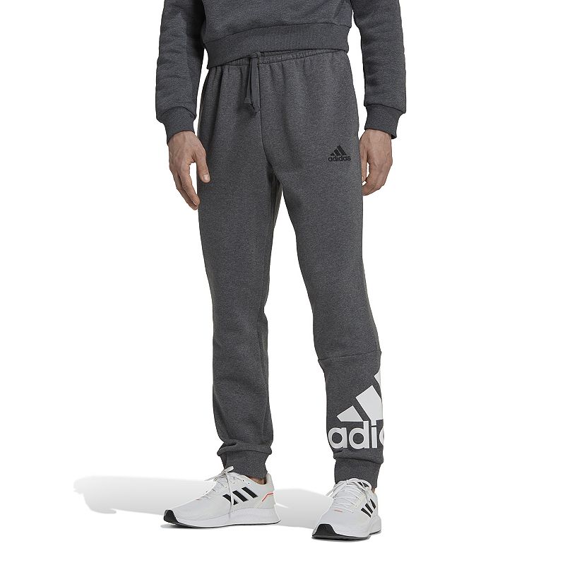 Big & Tall adidas Big Logo Fleece Pants, Mens, Size: Large Tall, Dark Grey