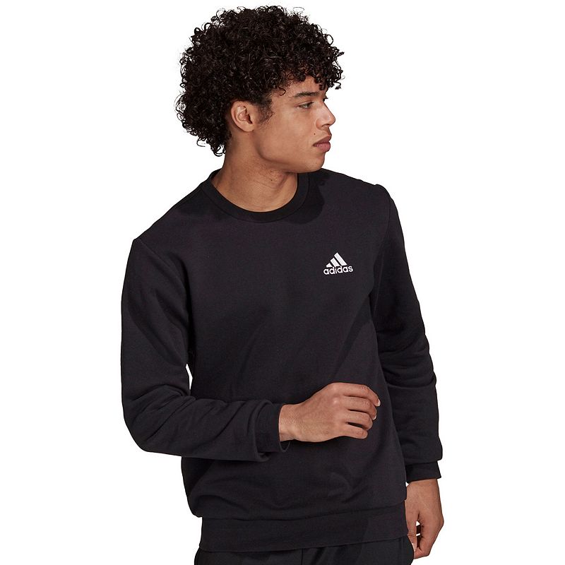 Big & Tall adidas Feel Cozy Fleece Sweatshirt, Mens, Size: 3XL, Black