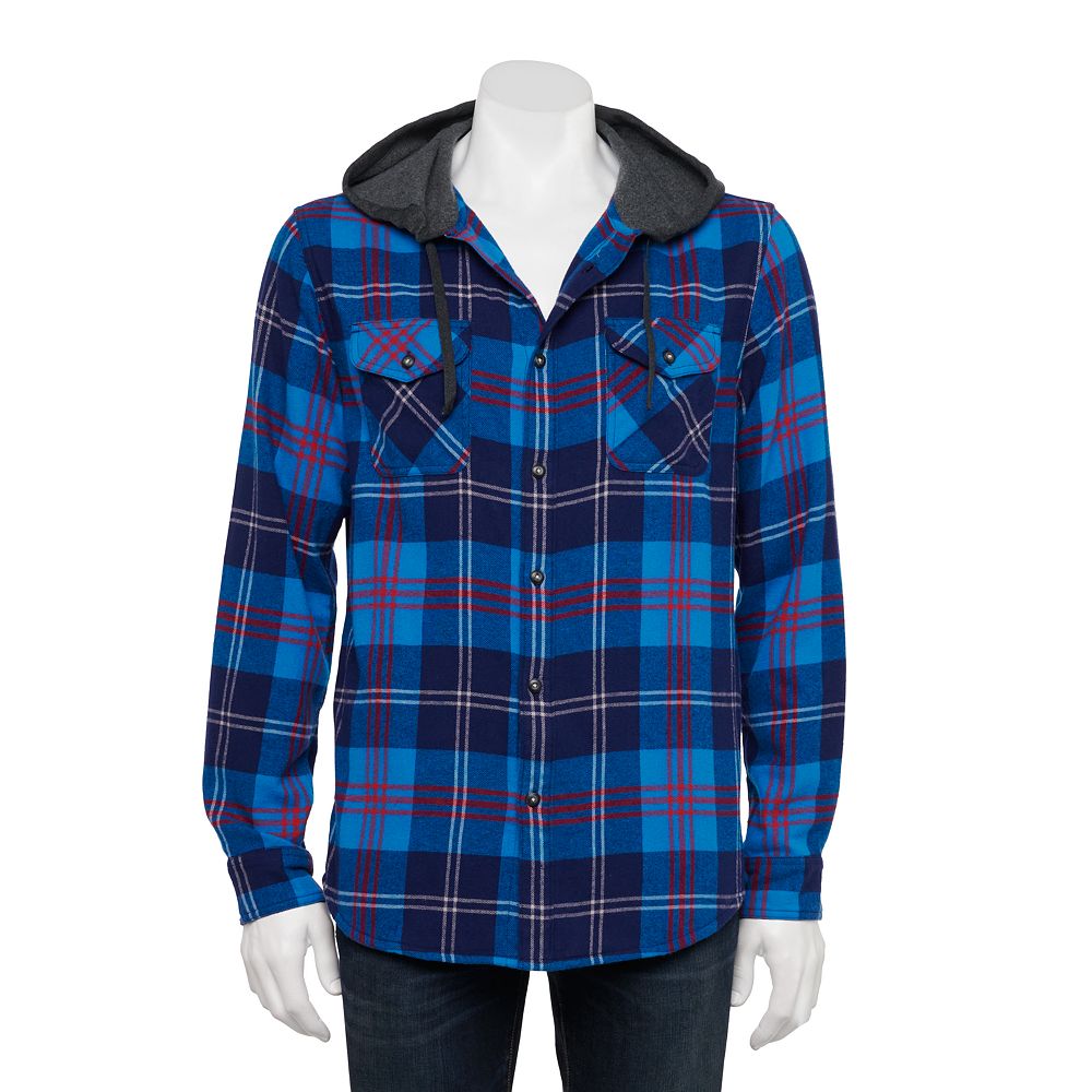 ジャケットその他 secondmonolgue Summer ver. button check hooded shirt half ja Men's Sonoma Goods For Life® Hooded Shirt Jacket