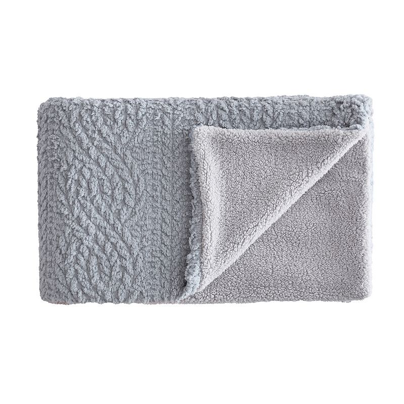 67401939 G.H. Bass & Co. Cable Knit Pinsonic Sherpa Throw,  sku 67401939