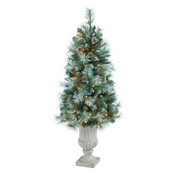 nearly natural 4.5-ft. Frosted Tip British Columbia Mountain Pine 100-Light Artificial Christmas Tree