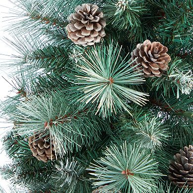 nearly natural 4.5-ft. Frosted Tip British Columbia Mountain Pine 100-Light Artificial Christmas Tree