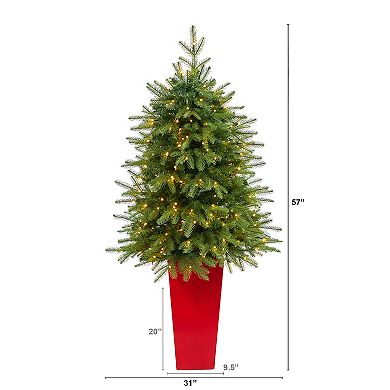 nearly natural 4.75-ft. Vancouver Fir 250-Light LED Artificial Christmas Tree