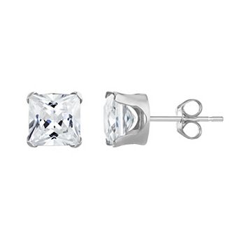 Taylor Grace 10k Gold 6 mm Square Cubic Zirconia Stud Earrings