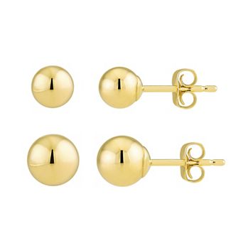 Taylor Grace 10k Gold 4 mm & 5 mm Ball Earring Set