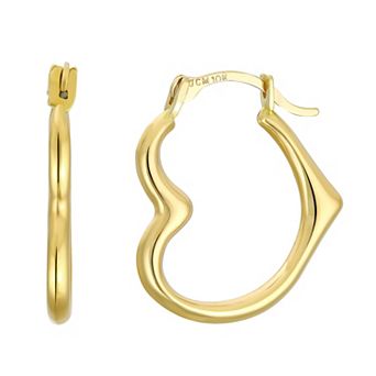 Taylor Grace 10k Gold Heart Hoop Earrings