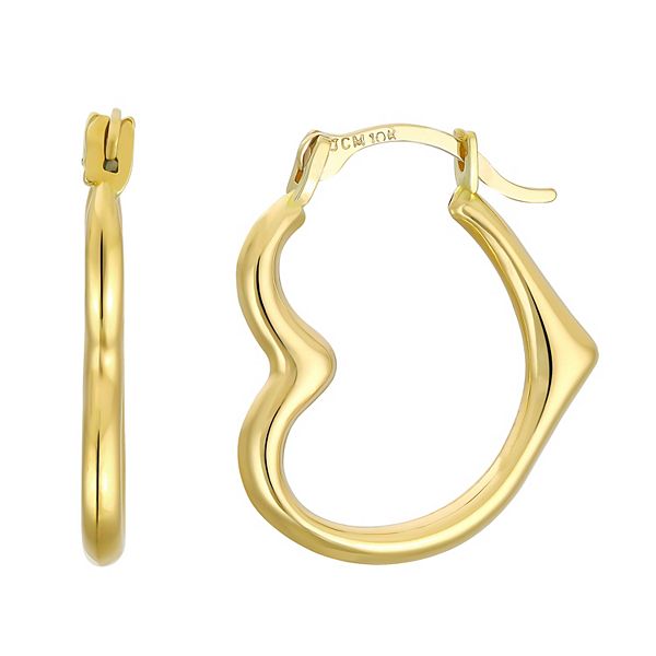 Taylor Grace 10k Gold Heart Hoop Earrings
