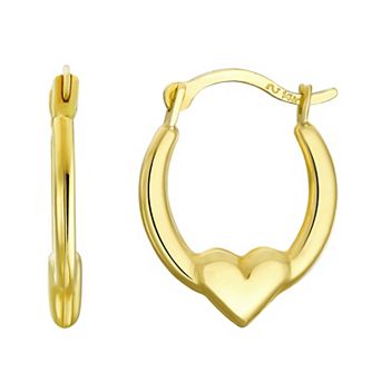 Taylor Grace 10k Gold Heart Hoop Earrings