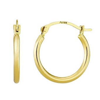 Taylor Grace 10k Gold 15 mm Tube Hoop Earrings
