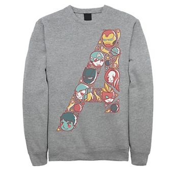 Men's Marvel Avengers Cute Anime Fill Logo Sweatshirt