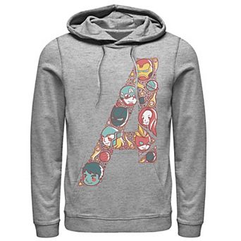 Men's Marvel Avengers Cute Anime Fill Logo Hoodie