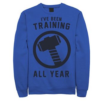 Men's Marvel Avengers Thor I've Been Training All Year Hammer Logo Sweatshirt