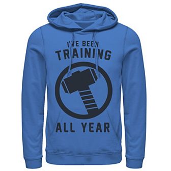 Men's Marvel Avengers Thor I've Been Training All Year Hammer Logo Hoodie