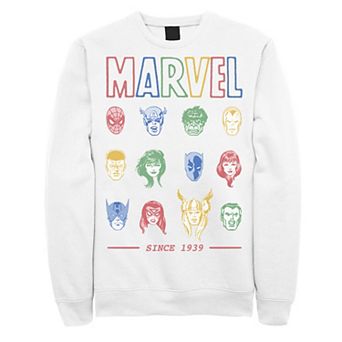 Men's Marvel Classic Colorful Comic Hero Collage Since 1939 Sweatshirt