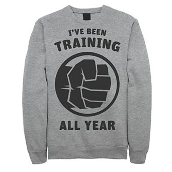Men's Marvel Avengers Hulk I've Been Training All Year Logo Sweatshirt