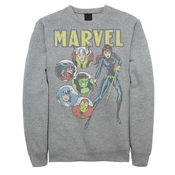 Men's Marvel Retro Avengers Vintage Comic Lineup Sweatshirt