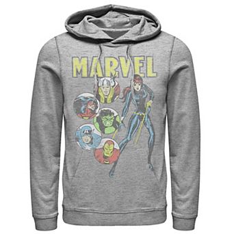 Men's Marvel Retro Avengers Vintage Comic Lineup Hoodie