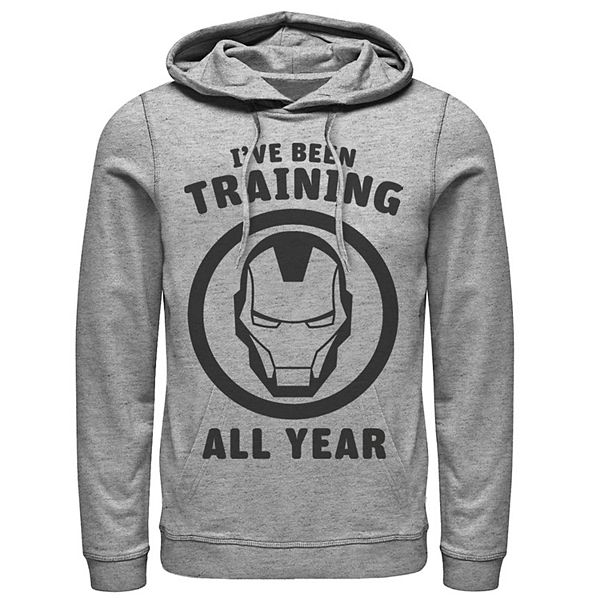 men s marvel avengers iron man i ve been training all year logo hoodie