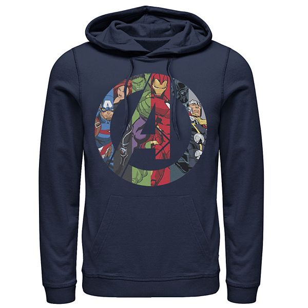 Men's Marvel Avengers Group Shot Comic Fill Logo Hoodie