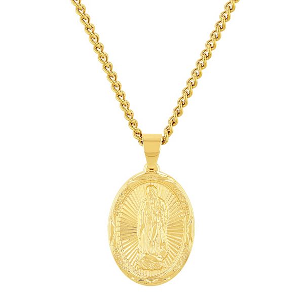 Religious hot sale medal necklace