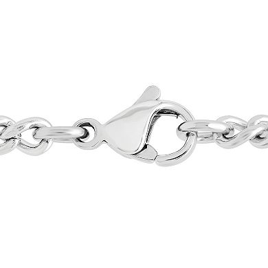 Steel Nation Men's Two Tone Cross & Shield Pendant Necklace