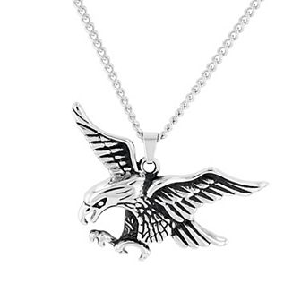 Steel Nation Men's Stainless Steel Eagle Pendant Necklace