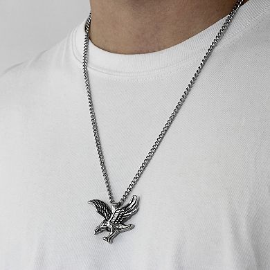 Steel Nation Men's Stainless Steel Eagle Pendant Necklace