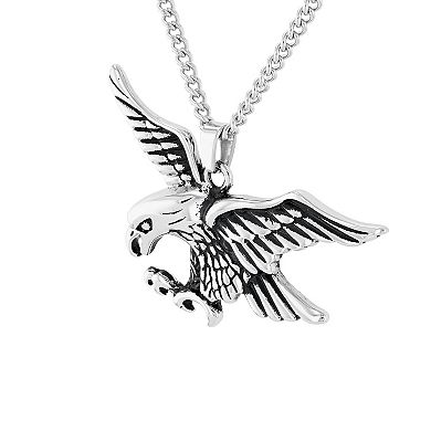 Steel Nation Men's Stainless Steel Eagle Pendant Necklace