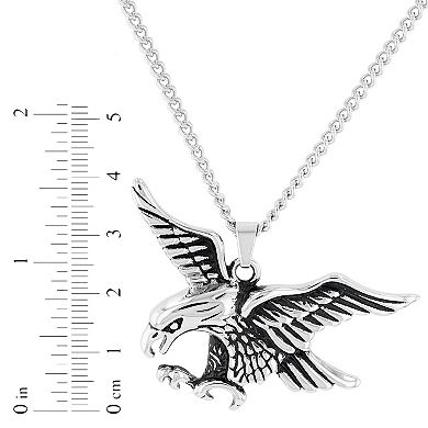Steel Nation Men's Stainless Steel Eagle Pendant Necklace