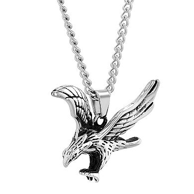 Steel Nation Men's Stainless Steel Eagle Pendant Necklace