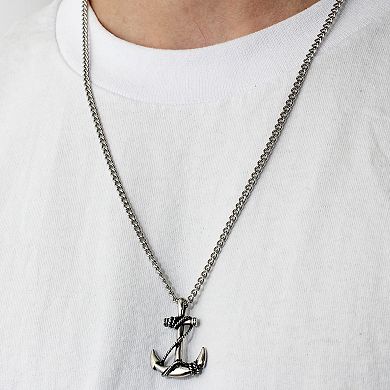 Steel Nation Men's Stainless Steel Anchor Pendant Necklace