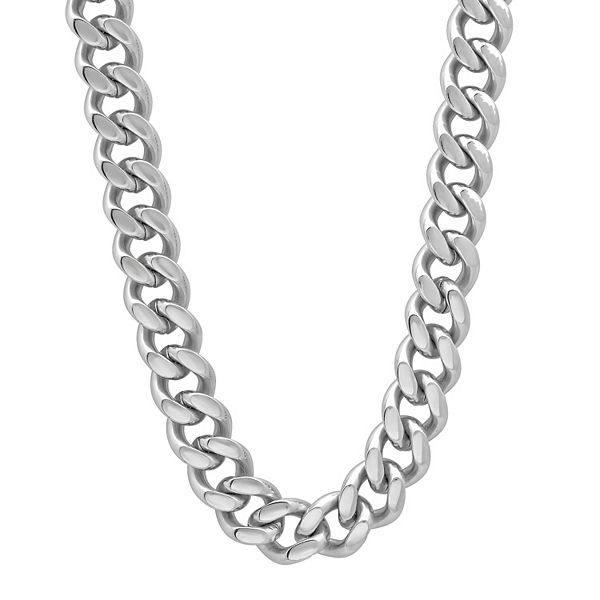 Steel Nation Men's Stainless Steel Curb Link Chain Necklace