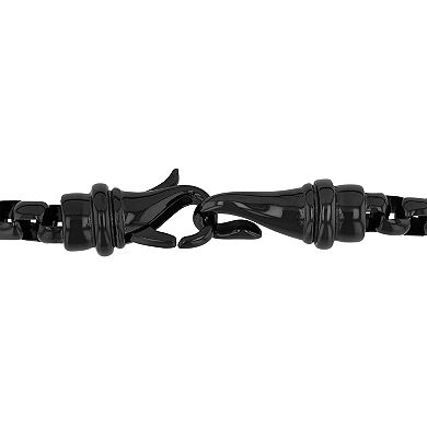 Steel Nation Men's Black Ion-Plated Stainless Steel Square Link Chain Necklace