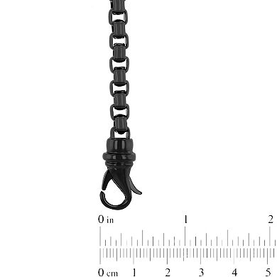 Steel Nation Men's Black Ion-Plated Stainless Steel Square Link Chain Necklace