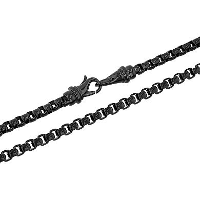 Steel Nation Men's Black Ion-Plated Stainless Steel Square Link Chain Necklace