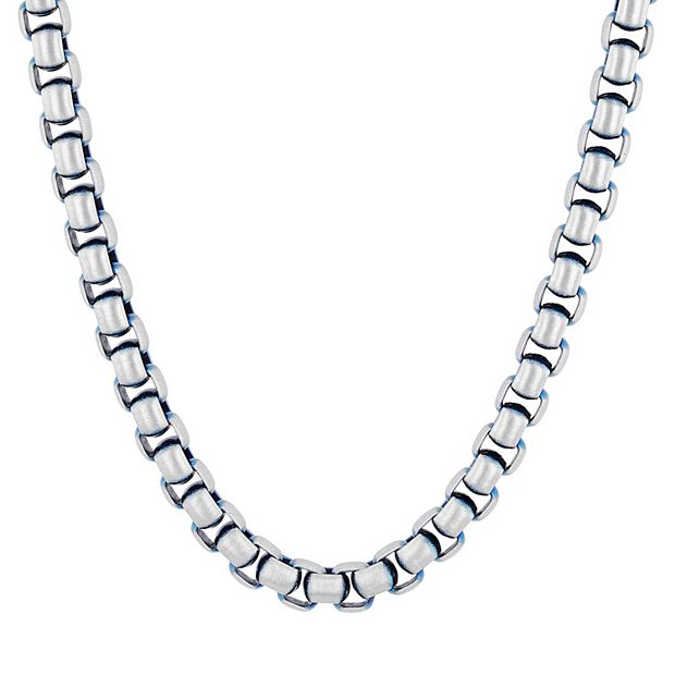 Mens Stainless Steel Square Link Chain Necklace 32 inch