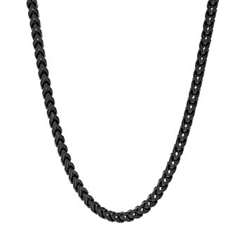 Steel Nation Men's Black Ion-Plated Stainless Steel Franco Link Chain Necklace