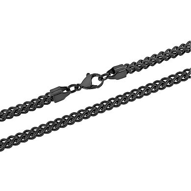 Steel Nation Men's Black Ion-Plated Stainless Steel Franco Link Chain Necklace