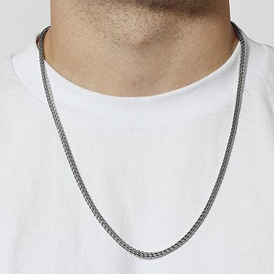 Steel Nation Men's Stainless Steel 3mm Franco Link Chain Necklace