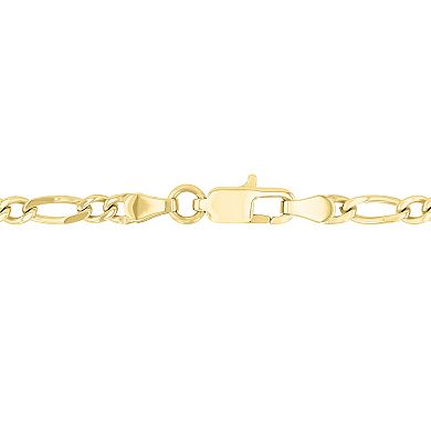 Steel Nation Men's Gold Tone Ion-Plated Figaro Link Chain Necklace