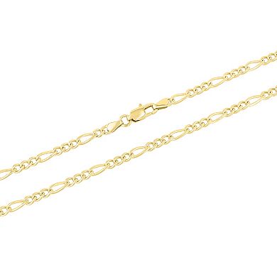 Steel Nation Men's Gold Tone Ion-Plated Figaro Link Chain Necklace