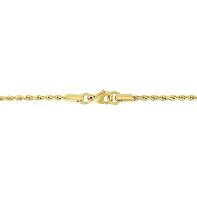 Steel Nation Men's Gold Tone Ion-Plated Rope Link Chain Necklace
